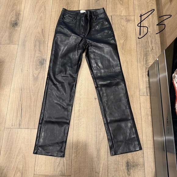 Wilfred Pants - Wilfred Jet Black Leatherette Trousers Size 0